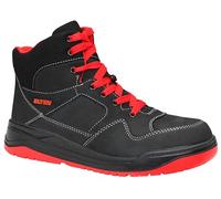 ELTEN MAVERICK nero-rosso Mid ESD S3S, scarpe antinfortunistiche da uomo, leggere, puntale in acciaio, materiale tomaia: pelle, fodera interna: tessuto (traspirante), taglia 46