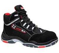 ELTEN Scarpe antinfortunistiche ELTEN SANDER ESD S3, donna e uomo, tessuto, puntale in plastica (più leggero del puntale in acciaio), leggere, sportive, nero/rosso, misura: 35