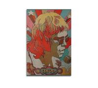 Elton John Rock N RollWall - Poster su tela con album musicali e film, pittura decorativa per soggiorno e camera da letto, 40 x 60 cm, senza cornice