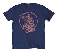 Elton John Rocket Man Honky Chateau Navy Blue autorizzato Uomo maglietta