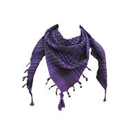 Elu Shemagh Sciarpa Uomo - Donna/100% Cotone Militare Shemagh Keffiyeh Sciarpa Arafat Tactical Desert Rave Bandana Head Wrap, Viola - Leggero, taglia unica
