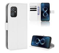 Elubugod Cover per ASUS Zenfone 8 5G Custodia telefonica Case,Custodia in Pelle Custodia per ASUS Zenfone 8 5G ZS590KS ZS590KS-2A007EU I006D Custodia Case Cover White