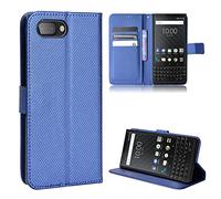 Elubugod Cover per Blackberry KEY2 Custodia telefonica Case,Custodia in Pelle Custodia per Blackberry KEY2 Key 2 BBF100-1 BBF100-2 BBF100-6 Custodia Case Cover Blue