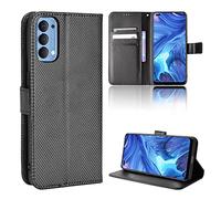 Elubugod Cover per Oppo Reno 4 5G Custodia telefonica Case,Custodia in Pelle Custodia per Oppo Reno4 5G PDPM00 PDPT00 CPH2091 Custodia Case Cover Black