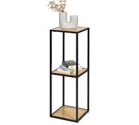 eluno in metallo opaco con 3 ripiani in legno, piedini regolabili in altezza, libreria, bagno, scaffalatura di stoccaggio, versatile, molto spazio per libri, piante e decorazioni (nero)