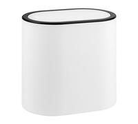 eluno Pattumiera ovale con superficie gommata SoftTouch, coperchio basculante e cuscinetti di protezione contro graffi, pattumiera per WC ospiti e bagno in plastica, capacità 6 litri (bianco)