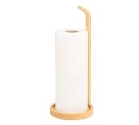 eluno Porta rotolo da cucina in bambù dal design naturale, pratico porta rotolo con cuscinetti protettivi sul fondo, supporto per carta da cucina, asciugamani di carta