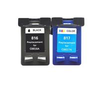 ELUPNMF Cartuccia d'inchiostro compatibile C8816A C8817A Per 816 817 816XL 817XL Per DJ 3538 3558 3658 3668 5168 5652 Stampante(1 SET)