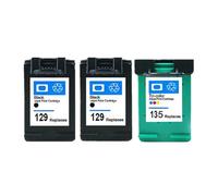 ELUPNMF Cartuccia d'inchiostro compatibile per 129 135 Photosmart C4140 C4150 C4170 C4173 C4175 C4180 C4183 C4188 C4190(2BK 1COLOR)