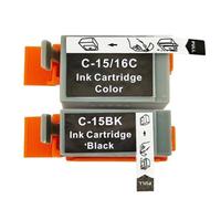 ELUPNMF Cartuccia d'inchiostro compatibile per BCI15 BK/C BCI16 BCI16 per stampante I70 I80 SELPHY DS700 DS810 IP90 Mini220(One set 2PCS)