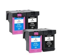 ELUPNMF Cartuccia d'inchiostro di ricambio 2 pezzi per stampanti DeskJet 2732 2755 6052 6058 6075 4152 4155 4158 compatibili 67 67XL(2 Black and 2 Color)