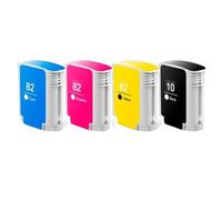ELUPNMF Cartuccia d'inchiostro di ricambio compatibile a 4 colori per 10 82 per stampante Designjet 500 500ps 800 800ps 815MFP 820MFP(4PCS - BK C M Y)