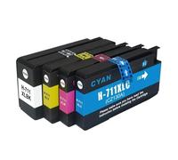 ELUPNMF Cartuccia d'inchiostro di ricambio compatibile per stampante 711 711XL 711 T120 T520(1 SET 4PCS)