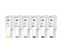 ELUPNMF Cartuccia d'inchiostro sostitutiva da 300 ml per Designjet T3500 C1Q17A C1Q16A C1Q13A C1Q14A C1Q15A C1Q138A con pigmento(764-300ml-6color)