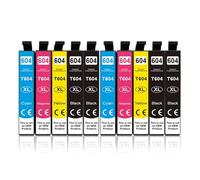 ELUPNMF Cartuccia d'inchiostro T604 compatibile con T 604 604XL per XP 2200 2205 3200 3205 4200 4205 WF 2910 2930 2950 stampante XL(10PCS)