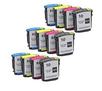ELUPNMF Set di cartucce d'inchiostro compatibili per 10 82 per plotter Designjet 500 500PS 800 800PS HP10 HP82 HP500 HP800(For 10 82 3set)