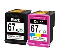 ELUPNMF Sostituzione compatibile per cartucce d'inchiostro 67XL serie 2700 4200 6020 6030 6400 6430(HP67 XL BK AND COLOR)