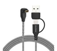 ELUTENG 2-in-1 Cavo di Ricarica per Garmin 1M, 90 Dradi USB Caricatore per Garmin Fenix 8/7/6/6X/6X Pro/6S, Forerunner 970/965/570/265/255, Vivoactive 5/4, Instinct, Venu 3/3S/X1, Epix, Vivomove