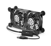 ELUTENG 2 in 1 USB Ventole PC 80mm, Portatile Ventilatore per Computer con 3 velocità Regolabili, Doppia Fila Ventola 5V Ventola di Raffreddamento Elettronica per Laptop/TV Box/Armadio AV/PS4/Router