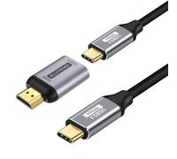 ELUTENG Adattatore USB C a HDMI 4K con Cavo Video USB C 3.2, HDMI USB C Adapter Alluminio con Thunderbolt 3/4 per iPhone 16/15 Pro/Max MacBook iPad Pro/Air Surface Book 2 XPS Galaxy