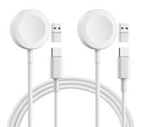 ELUTENG Caricatore per Apple Watch 2 Pezzi Cavo di Ricarica Wireless Magnetico da 1m per iWatch con Adattatore USB Cavo Ricarica USB-C Magnetico per iWatch Series 10 9 8 7 6 5 4 3 2 1 SE Ultra, Bianco