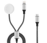 ELUTENG Cavo di ricarica 2 in 1 compatibile con Apple Watch, 1.2M Caricatore USB iPhone con Lightning/iWatch Caricabatterie per iWatch Serie 11 10 9 8 7 6 5 4 3 SE Ultra, Phone 14 13 12 11 Pro Max