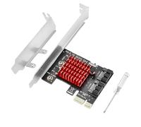 ELUTENG Scheda PCIe SATA 2 Porte, Adattatore PCIe a SATA 6Gbps Controller SA TA 3.0 Carta di Espansione PCI Express x1 con Staffa Low Profile per PC Desktop Supporto SSD/HDD