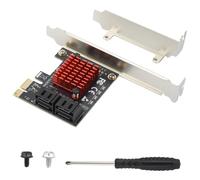 ELUTENG Scheda PCIe SATA a 4 Porte, 6Gbps Scheda di Espansione del Controller PCI-E X1 SATA 3.0 Con Staffa a Basso Profilo, Non-Raid, Avvio Come Disco Di Sistema, Supporto di 4 Dispositivi SA TA 3.0