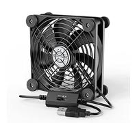 ELUTENG Ventilatore USB da 120 mm,3 Velocità Regolabili 8 Tappetini Antiurto Ventole PC Ventilatori DC 5V Ventole di Raffreddata per Computer/PS4/TV/Router/Echo Show Studio/Basi