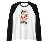 Elves Behavin' Badly Caro Babbo Natale Cattivo Natale Maglia con Maniche Raglan