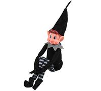 Elves Behavin' Badly Elfo Adulto Nero con Gambe Lunghe 30,5 cm con Corpo Morbido
