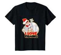 Elves Behavin' Badly I Love Fishing Christmas Kids Maglietta