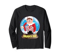 Elves Behavin' Badly Naughty Elf Snow Globe Natalizia Maglia a Manica