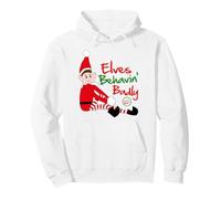 Elves Behavin' Badly Naughty Elfie Seduto Natale Felpa con Cappuccio