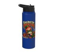 Elves Don't Do Overtime Funny Elf Christmas Stainless Steel Insulated Water Bottle