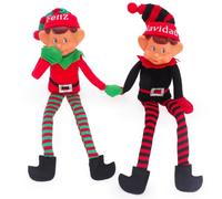 ELVES WITH ATTITUDE® da 2 35 cm (14") Elfi Naughty & Nice - Feliz Navidad