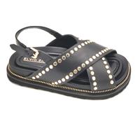 Elvio Zanon EB1004 ciabatta pelle nera cintrurino borchie fondo gomma C