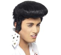 Elvis Parrucca Rock Star 50s Celebrità Nera Autorizzato Accessorio Vestito