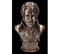 Elvis Presley Busto Grande Statua Decorativa Decorazione IN Bronzo 33cm
