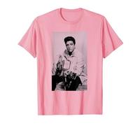 Elvis Presley Chitarra Rosa Maglietta, Uomo, Rosa, S