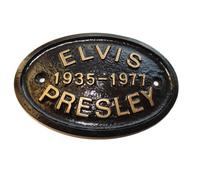 Elvis Presley Datato 1935-1977 Placca a Muro con Oro Sollevato Caratteri Scritti