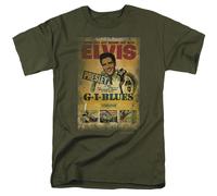 Elvis Presley - Gi Blues Poster - T-Shirt Da Uomo Unisex A Manica Corta - Verde