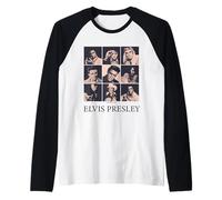 Elvis Presley Il re del Rock 'n' Roll di Memphis Flash Maglia con Maniche Raglan