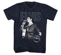 Elvis Presley - On The Microfono - American Classici - Solido Blu Adulto Manica