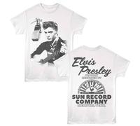 Elvis Presley - Sole Records Proudly Recorded - 2-Sided Adulto T-Shirt - Bianco