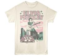 Elvis Presley - Sun Records Pastel City - T-Shirt Adulto In Cotone - Naturale