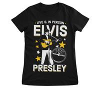 Elvis Presley T-Shirt Donna Nera Maniche Corte Girocollo Taglia S-2XL