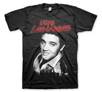 Elvis Presley Viva Las Vegas T-Shirt Uomo Nero Cotone Manica Corta