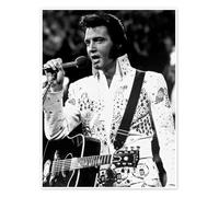 Elvis Presley With on Stage Poster 70 x 90 cm Nero e Bianco Quadri Decorazione per pareti