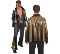 Elvis Tuta Nera Rock N Roll Anni '50 Costume Da Celebrità Elegante Uomo Elvis